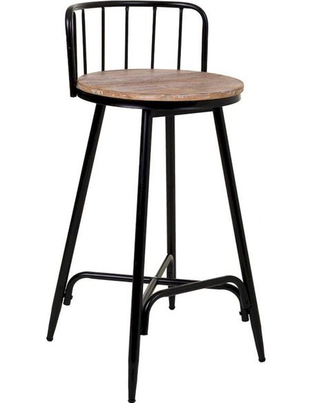 siège haut design bois et fer pour cuisine moderne