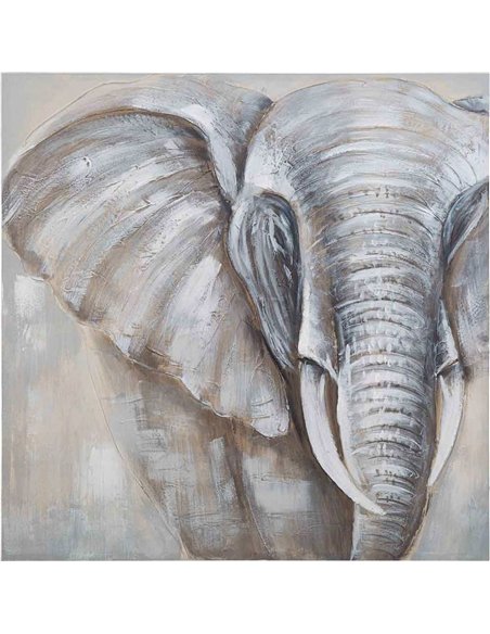 toile éléphant multicolore peinte à la main pour salon