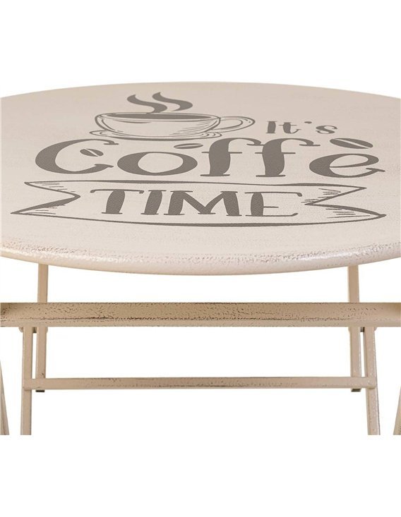 table ronde et chaises fer blanc déco extérieure raffinée