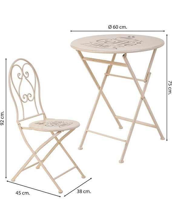 mobilier extérieur fer forgé blanc style romantique