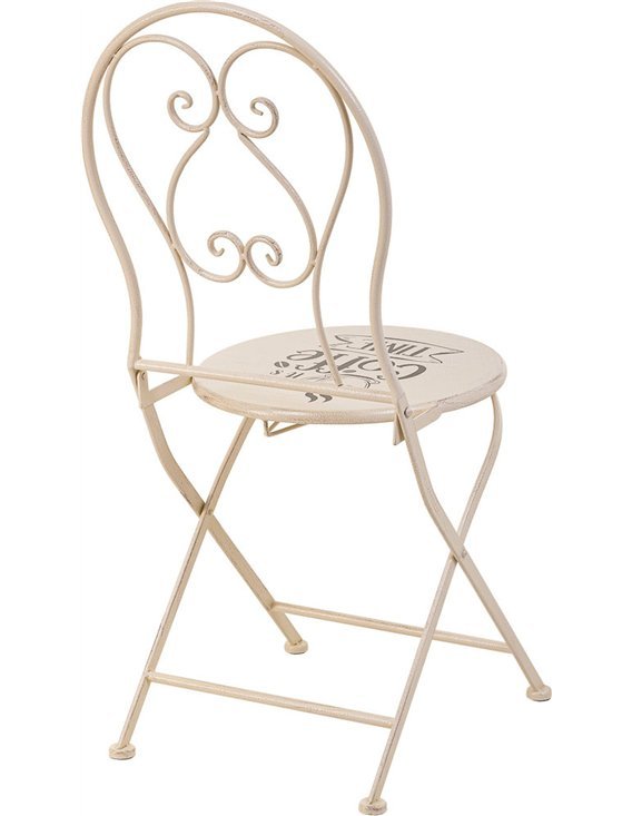ensemble table et chaises fer forgé blanc style romantique jardin
